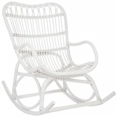 ROCKING CHAIR RATTAN WHITE    - CHAIRS, STOOLS